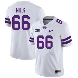 Men's Kansas State Wildcats Aidan Mills #66 Player White Jerseys 346913-319