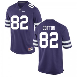 Mens Kansas State Wildcats Cameron Cotton #82 Stitched Purple Jersey 883453-287
