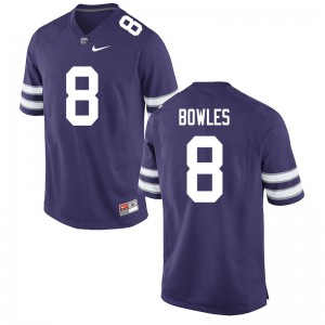 Mens Kansas State Wildcats Daron Bowles #8 Stitch Purple Jersey 830592-121