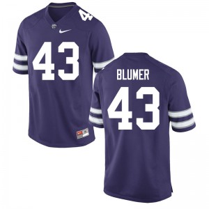 Mens Kansas State Wildcats Jack Blumer #43 Purple Embroidery Jersey 931376-899