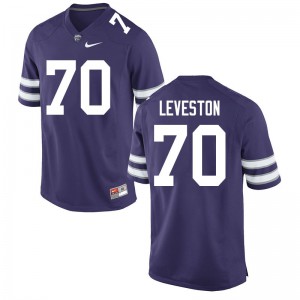 Mens Kansas State Wildcats Kaitori Leveston #70 Official Purple Jersey 135846-639