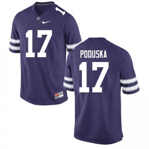 Men's Kansas State Wildcats Maxwell Poduska #17 Purple Alumni Jerseys 436841-879