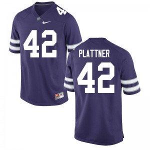 Men's Kansas State Wildcats Randen Plattner #42 Purple Official Jersey 108213-915
