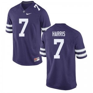 Men's Kansas State Wildcats Bart Harris #7 Stitch Purple Jerseys 350221-318