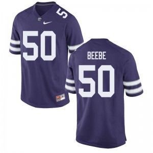Men Kansas State Wildcats Cooper Beebe #50 Purple NCAA Jersey 113292-298