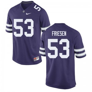 Men's Kansas State Wildcats Jace Friesen #53 Stitch Purple Jersey 778436-203
