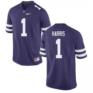 Men's Kansas State Wildcats Jay Harris #1 Purple Stitched Jerseys 862714-334