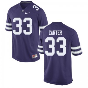 Mens Kansas State Wildcats Jaylen Carter #33 University Purple Jerseys 378690-710