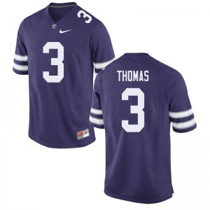 Men Kansas State Wildcats Kiondre Thomas #3 High School Purple Jersey 548840-761