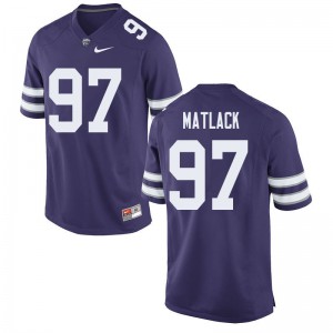 Mens Kansas State Wildcats Nate Matlack #97 Purple NCAA Jersey 679588-683