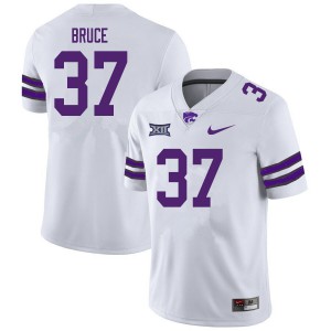 Mens Kansas State Wildcats Parker Bruce #37 White Stitched Jersey 220893-522