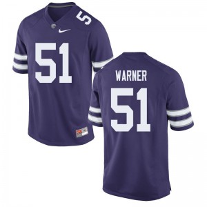 Mens Kansas State Wildcats Talor Warner #51 Purple Football Jerseys 865524-471