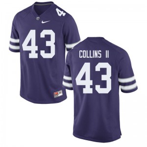 Men's Kansas State Wildcats Terrence Collins II #43 Purple Stitched Jersey 119960-870