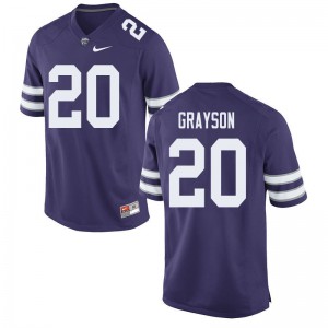 Mens Kansas State Wildcats Thomas Grayson #20 Purple Football Jerseys 920773-799