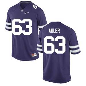 Men Kansas State Wildcats Ben Adler #63 Purple Embroidery Jerseys 708200-174