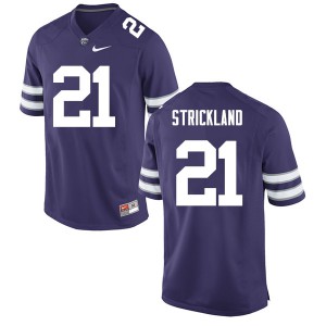 Men's Kansas State Wildcats Carlos Strickland #21 Purple Player Jerseys 583088-919