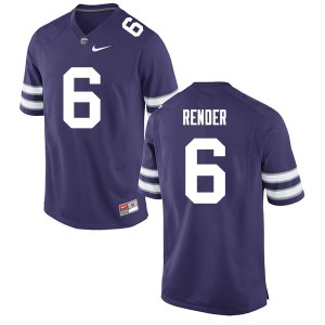 Men's Kansas State Wildcats D.J. Render #6 Purple High School Jersey 741884-154
