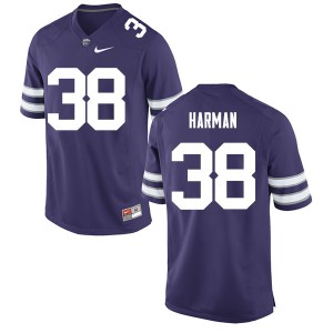 Mens Kansas State Wildcats Dalton Harman #38 Official Purple Jersey 465873-691