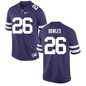 Men Kansas State Wildcats Daron Bowles #26 Purple Stitched Jerseys 343506-708