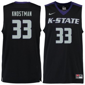 Mens Kansas State Wildcats Dick Knostman #33 Stitched Black Jerseys 131097-861