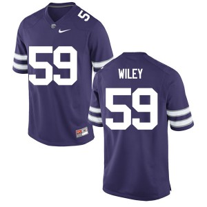 Mens Kansas State Wildcats Drew Wiley #59 Stitch Purple Jerseys 521767-202