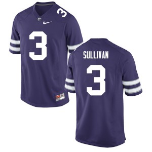 Men's Kansas State Wildcats Elijiah Sullivan #3 Football Purple Jerseys 440224-704