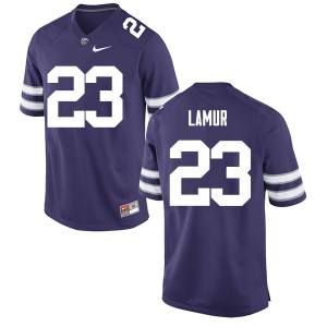 Men's Kansas State Wildcats Emmanuel Lamur #23 Stitch Purple Jerseys 133087-897