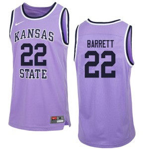 Mens Kansas State Wildcats Ernie Barrett #22 Retro Purple Official Jerseys 884991-555