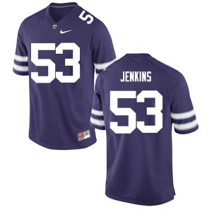 Mens Kansas State Wildcats Jacob Jenkins #53 Purple Stitched Jerseys 788430-874