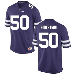 Men Kansas State Wildcats Jordon Robertson #50 Purple Embroidery Jersey 191690-660