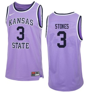 Mens Kansas State Wildcats Kamau Stokes #3 Purple Retro High School Jersey 440179-907