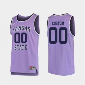 Mens Kansas State Wildcats Custom #00 Purple Retro Embroidery Jerseys 621112-199