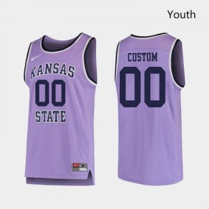 Youth Kansas State Wildcats Custom #00 Official Purple Retro Jerseys 451428-156