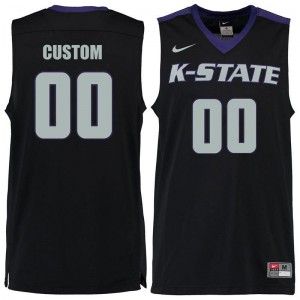 Mens Kansas State Wildcats Custom #00 Black Alumni Jerseys 451971-113