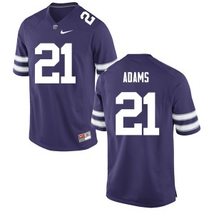 Men's Kansas State Wildcats Kendall Adams #21 Purple Stitched Jersey 652141-980