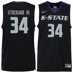Mens Kansas State Wildcats Levi Stockard III #34 Black University Jersey 577098-806