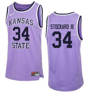 Men Kansas State Wildcats Levi Stockard III #34 Retro Stitch Purple Jersey 297732-359