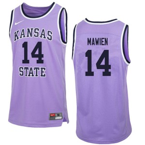 Mens Kansas State Wildcats Makol Mawien #14 Purple University Retro Jerseys 743830-290
