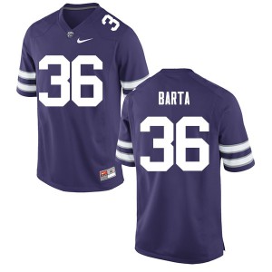 Men's Kansas State Wildcats Mason Barta #36 Purple Embroidery Jerseys 360052-524