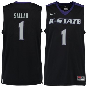 Men Kansas State Wildcats Mawdo Sallah #1 Black Basketball Jersey 647380-484
