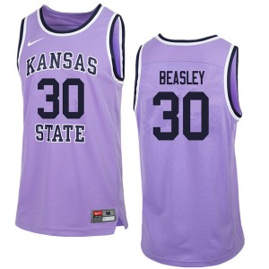 Men's Kansas State Wildcats Michael Beasley #30 Purple High School Retro Jerseys 549939-785