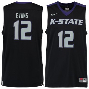 Mens Kansas State Wildcats Mike Evans #12 Black Stitched Jerseys 620642-564