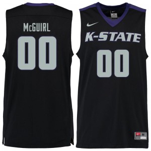 Mens Kansas State Wildcats Mike McGuirl #00 Alumni Black Jerseys 792387-267