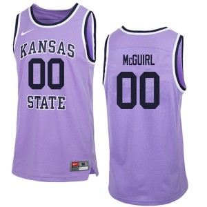 Men Kansas State Wildcats Mike McGuirl #00 Basketball Purple Retro Jersey 124187-700