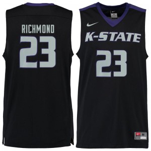 Men's Kansas State Wildcats Mitch Richmond #23 Basketball Black Jersey 241594-381