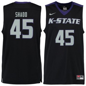 Men's Kansas State Wildcats Nigel Shadd #45 Black Official Jerseys 911777-833