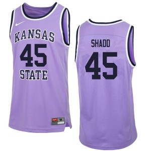 Men's Kansas State Wildcats Nigel Shadd #45 Purple Basketball Retro Jerseys 934806-548