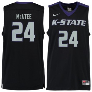 Mens Kansas State Wildcats Pierson McAtee #24 Black Basketball Jerseys 749779-258