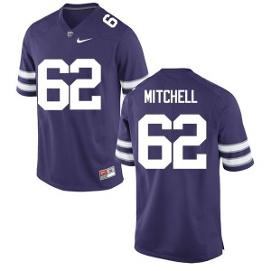 Men's Kansas State Wildcats Tyler Mitchell #62 Embroidery Purple Jerseys 516845-599