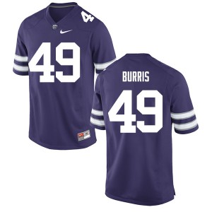 Men's Kansas State Wildcats Wesley Burris #49 Purple Stitch Jersey 964648-782